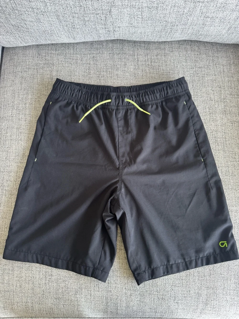 Gap Teen Black Lined Shorts with Neon Green Accents